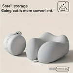 coussin voyage ergonomique mousse mémoire forme gris clips boîte rangement instructions utilisation confortable moderne