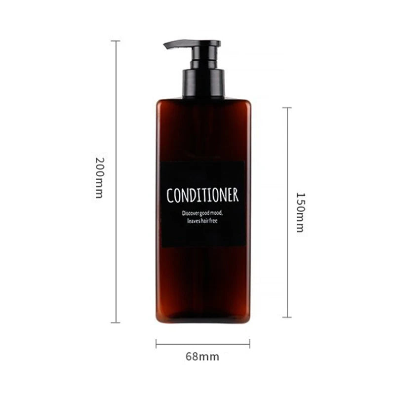 shampooing conditionneur savon main bouteille rechargeable pompe pression noir blanc bleu brun minimaliste