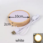 bases lumineuses led bois naturel moderne 8cm 10cm 6cm câble usb minimaliste