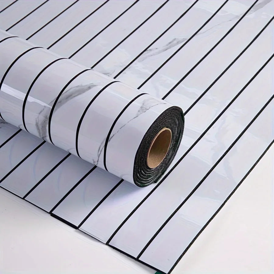 papier peint auto adhésif moderne rayures verticales beige clair enfant chambre cuisine résistant eau