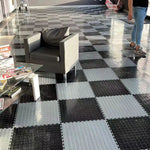 tapis sol modulaires antidérapants carreaux géométriques rouge gris bleu jaune vert modernes imperméables résistants