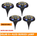 lampe solaire led extérieure moderne noire cercle diodes 12 led ip65 rechargeable solaire