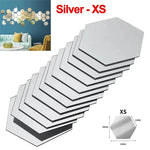 miroirs hexagonaux modernes adhésifs doré blanc gris brillants opaques XS