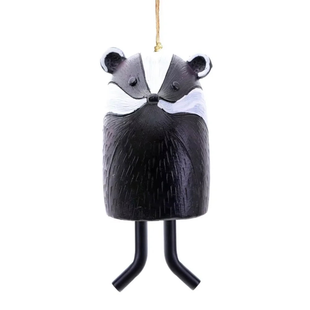 cloches décoratives animaux ours renard hibou motifs poils plumes artisanal extérieur