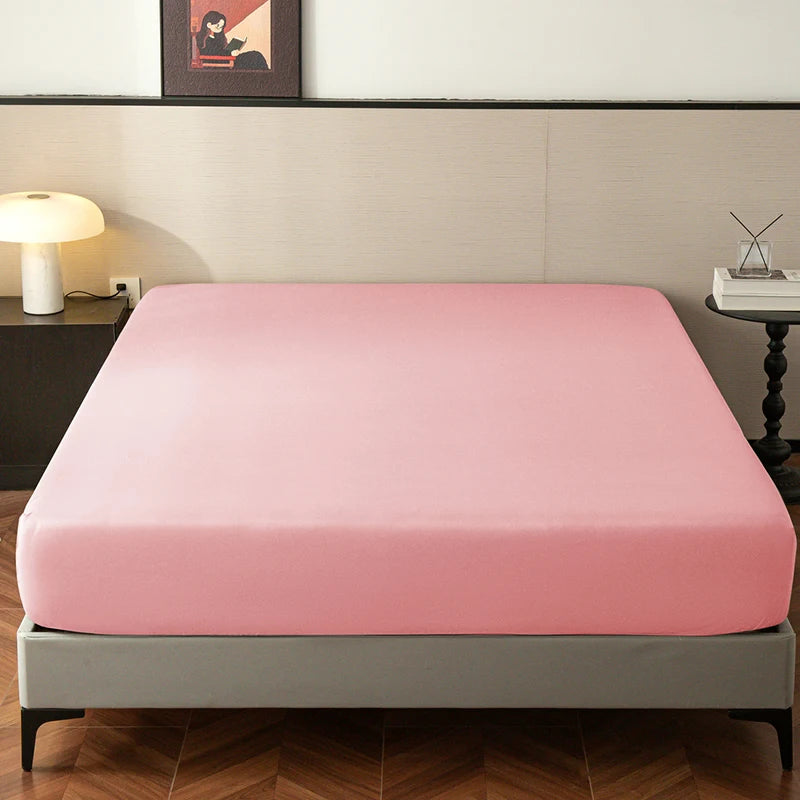 housse lit noire uni satinée élastique moderne 140cm 160cm 200cm polyester