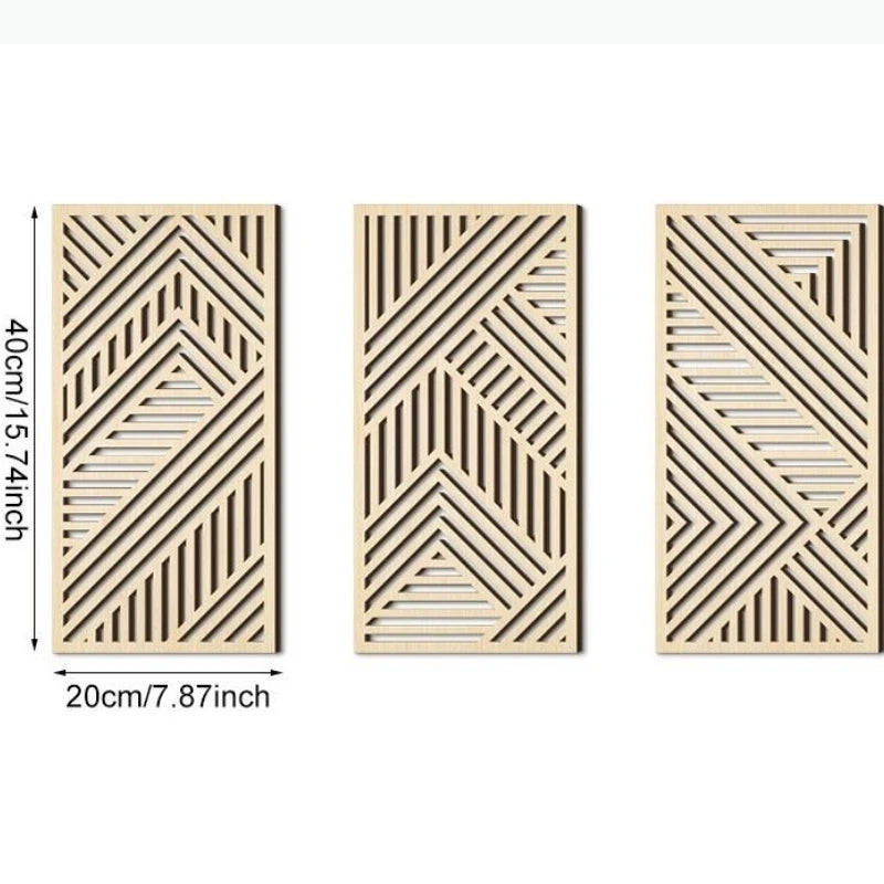 panneaux decoratifs murals modernes motifs vegetaux geometriques beige clair marron foncé vert foncé minimalistes