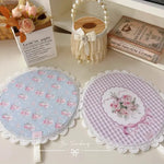 coasters fleur rose géométriques dentelés vintage blanc opalets résistants chaleur
