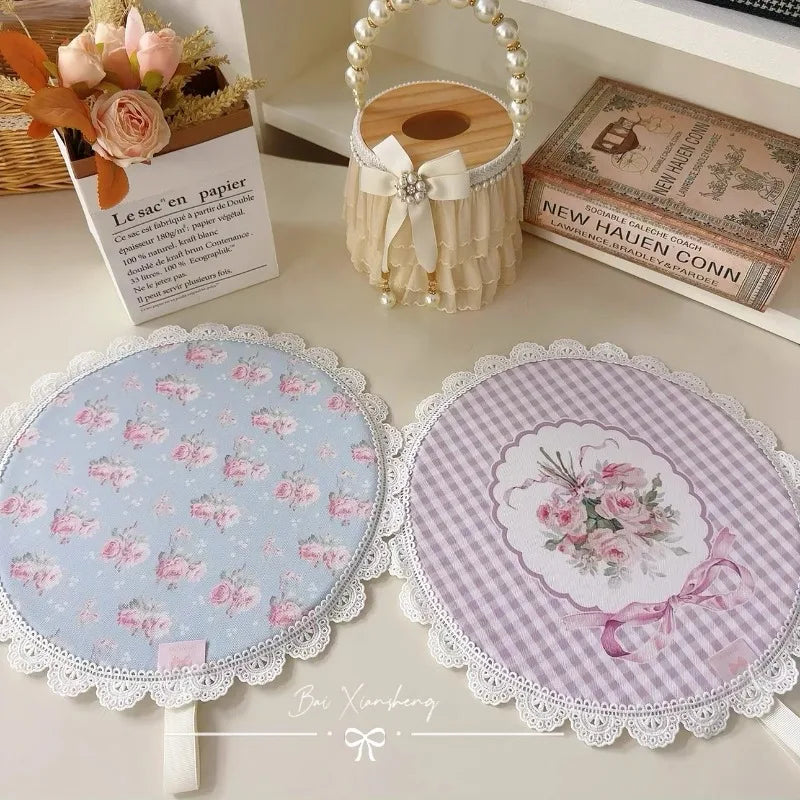 coasters fleur rose géométriques dentelés vintage blanc opalets résistants chaleur