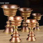 coupes pied cuivre gravure florale traditionnelles activités religieuses