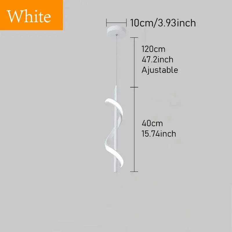 suspension lumineuse spirale blanc moderne éclairage chambre salon 220v flux lumineux 249 2000