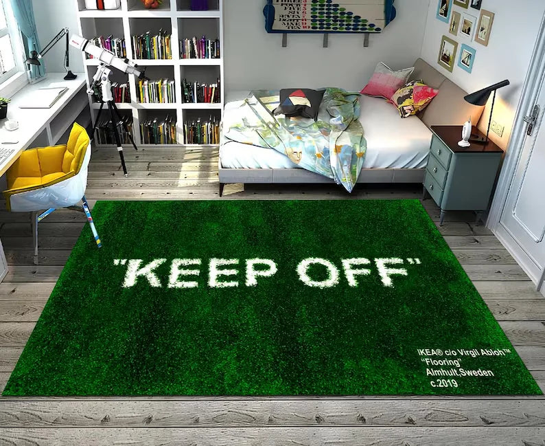 tapis vert moderne texture gazon motif paysager coloré salon 80x120cm polyester