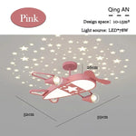 lampe moderne enfant rose bleu étoiles avion blanc fixations invisibles aménagement chambre bébé