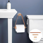 porte rouleau papier toilette bois marron blanc minimaliste moderne cuir inclusion métal doré