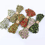 ruban tressé feuilles vertes artisanal 10m polyestere jute decoration mariage garden diycraft vert rouge