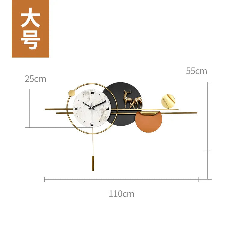 horloge murale moderne marbrée blanc or noir contemporaine fixée 50x90cm 55x110cm 66x150cm