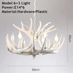 lustre rustique cornes cerf blanc doré salon chambre hotelambiante 10~15ampoules e14