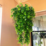plante artificielle verte vigne suspendue feuilles rondes moderne extérieur décoration mur accrochée cordelette bricolage