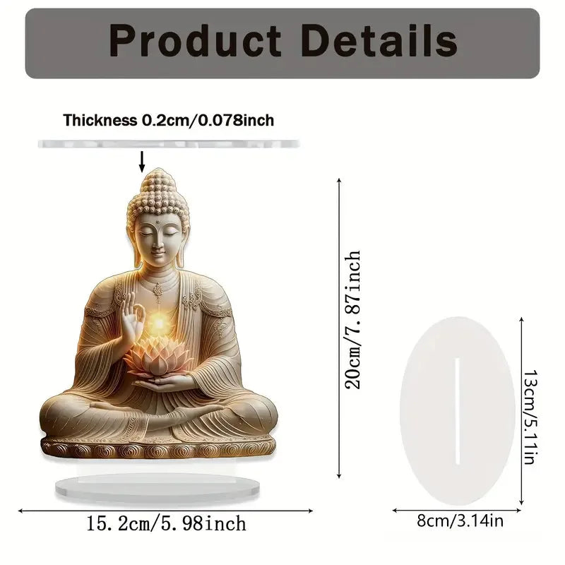 statue bouddha fleurs lotus or blanc artisanal decoratif maison