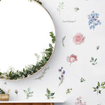 sticker mural adhésif fleurs aquarelle romantique floral 40x60cm variable opacity