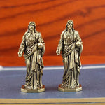 statues jesus sacre coeur bronze doré sculptures detailles traditionnelles decor religieux ornement maison figurines