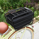 panier vélo métallique noir sacoche tissu accessoires montage rustique utilitaire commuting touring chien poodle