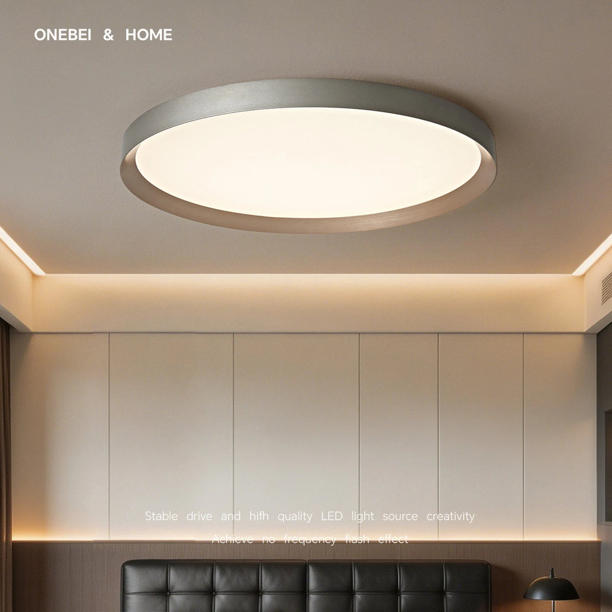 lampe led moderne gris métallisé blanc texture mat opacité éclairage salon chambre coucher télécommande