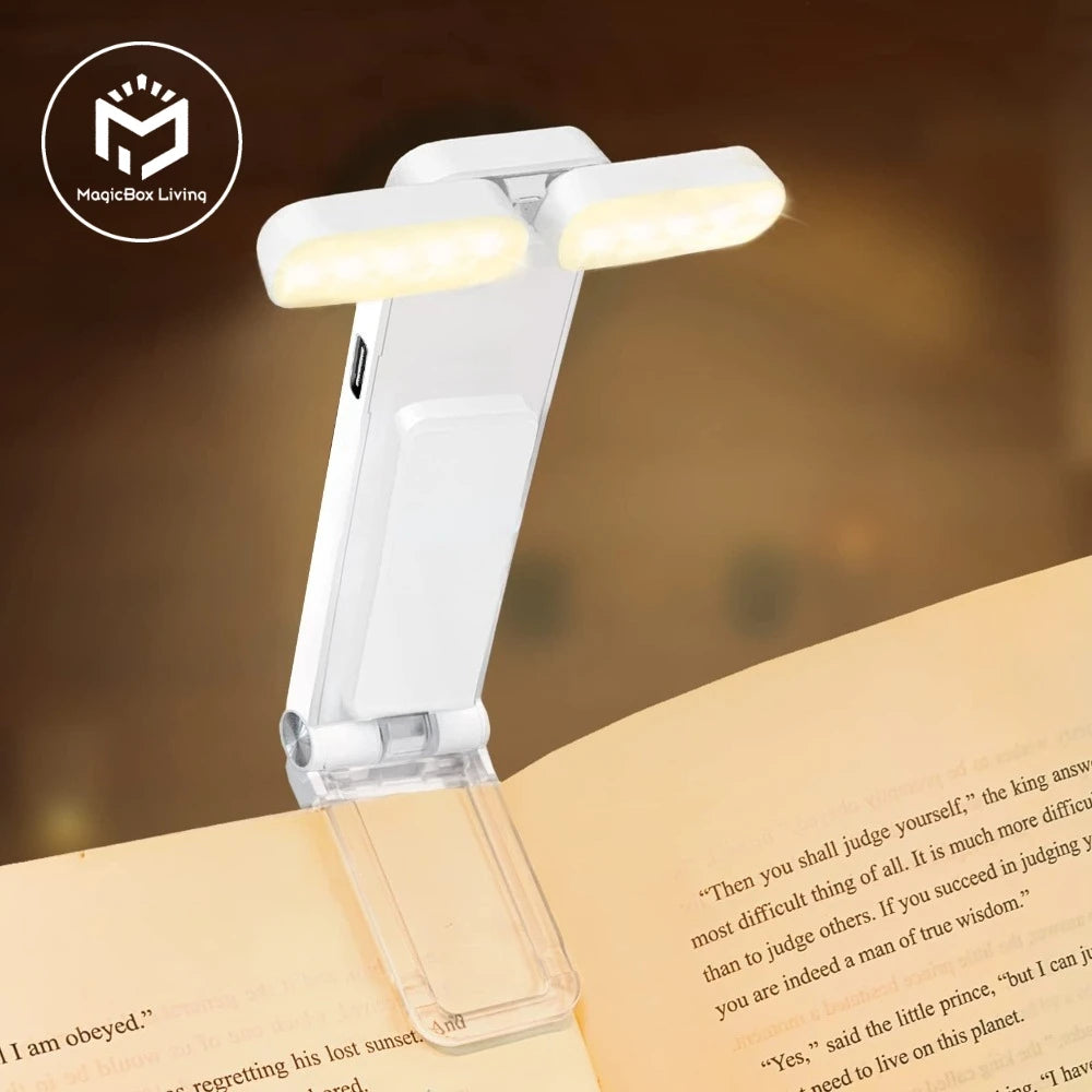 lampe lecture rechargeable led clip portable blanc trois couleurs adjustable charge type