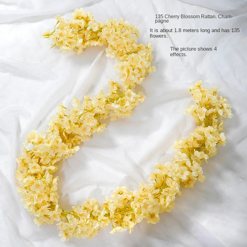 décoration intérieure guirlande fleurs artificielles rose clair mariage anniversaire baby shower pendaison crémaillère