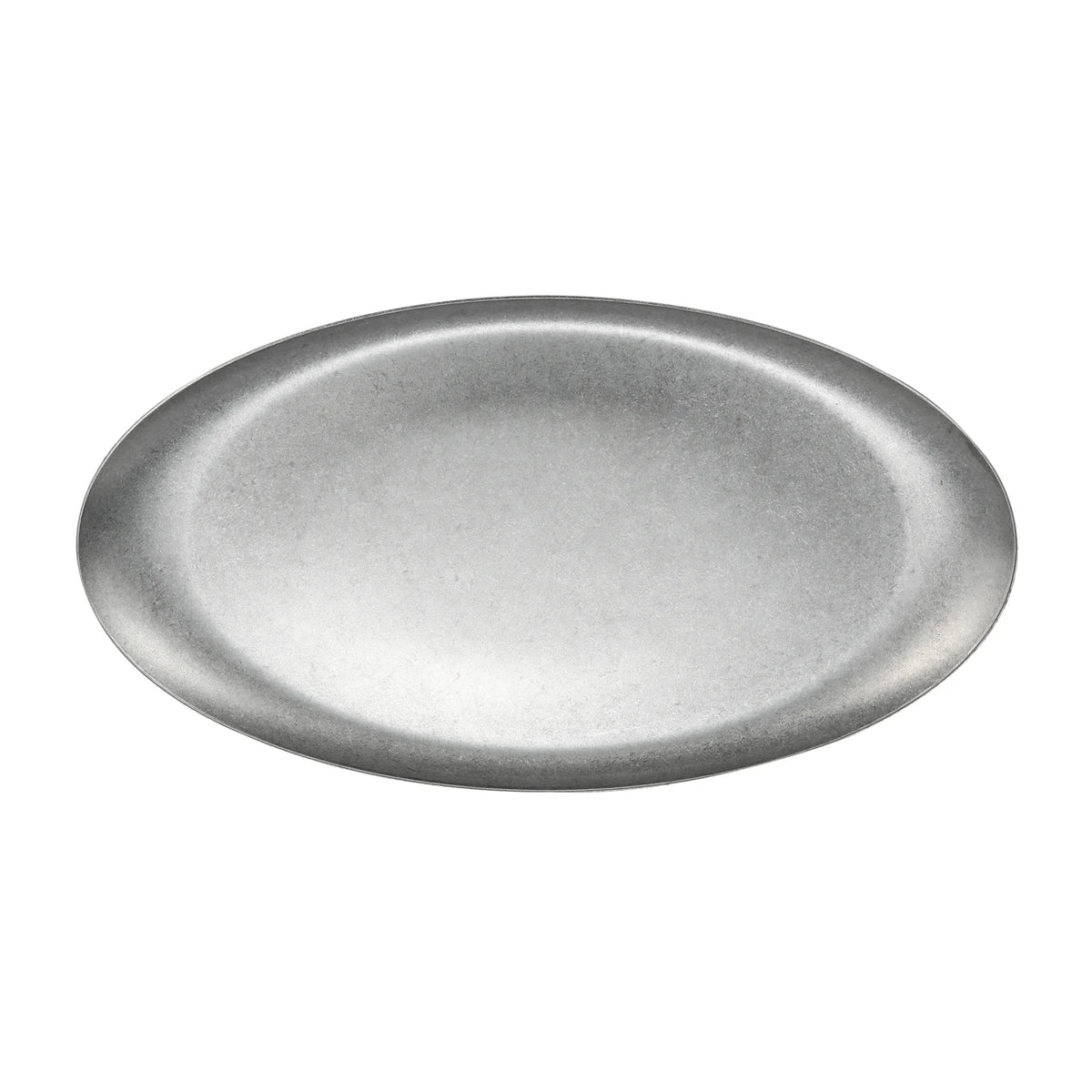plateau service ovale acier inoxydable argenté vintage finition patinée personnalisable