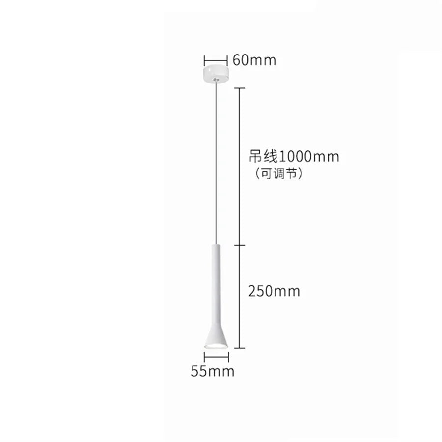 Lampes suspendues modernes cylindriques cloche noir blanc minimaliste chambre salon étude