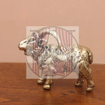 statuette chèvre bélier doré argenté brun clair texture laine décorative animaux intérieur