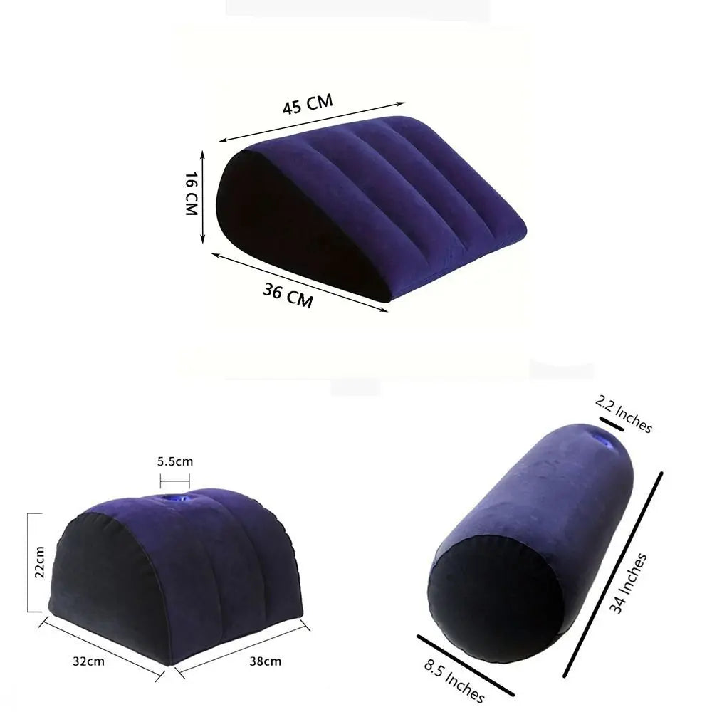 coussin gonflable velours bleu marine noir mousse mémoire forme rectangulaire literie confort aiguille triangle