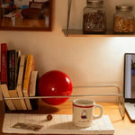 support livres moderne argenté rouge adhésif minimaliste bibliothèque décoration maison