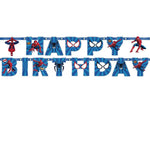 ensemble décoration anniversaire spider man vaisselle jetable nappe assiettes gobelets banderole ballons rouges