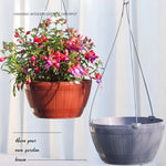Pots suspendus fleurs plastique pp rayures bois gris marron moderne rustique okolets métalliques