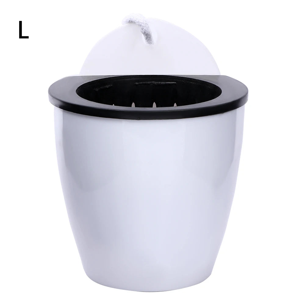 pots suspendus résine blanc noir modernes mur fleur verte chambre jardin