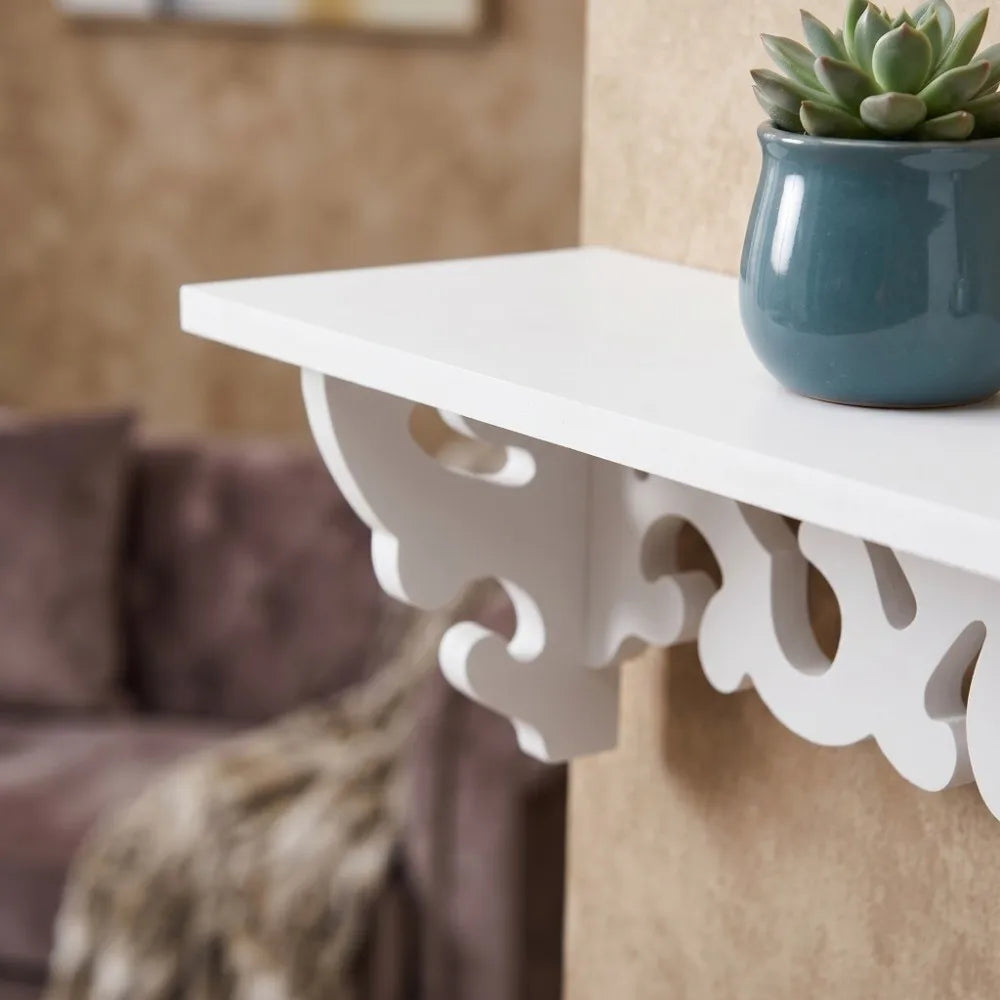 étagère murale blanche sculptée réutilisable classique fixations longues étagères gigognes multiples utilisations opaques sans