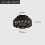 Spot lumineux anti éblouissement LED pliable noir blanc moderne monté surface