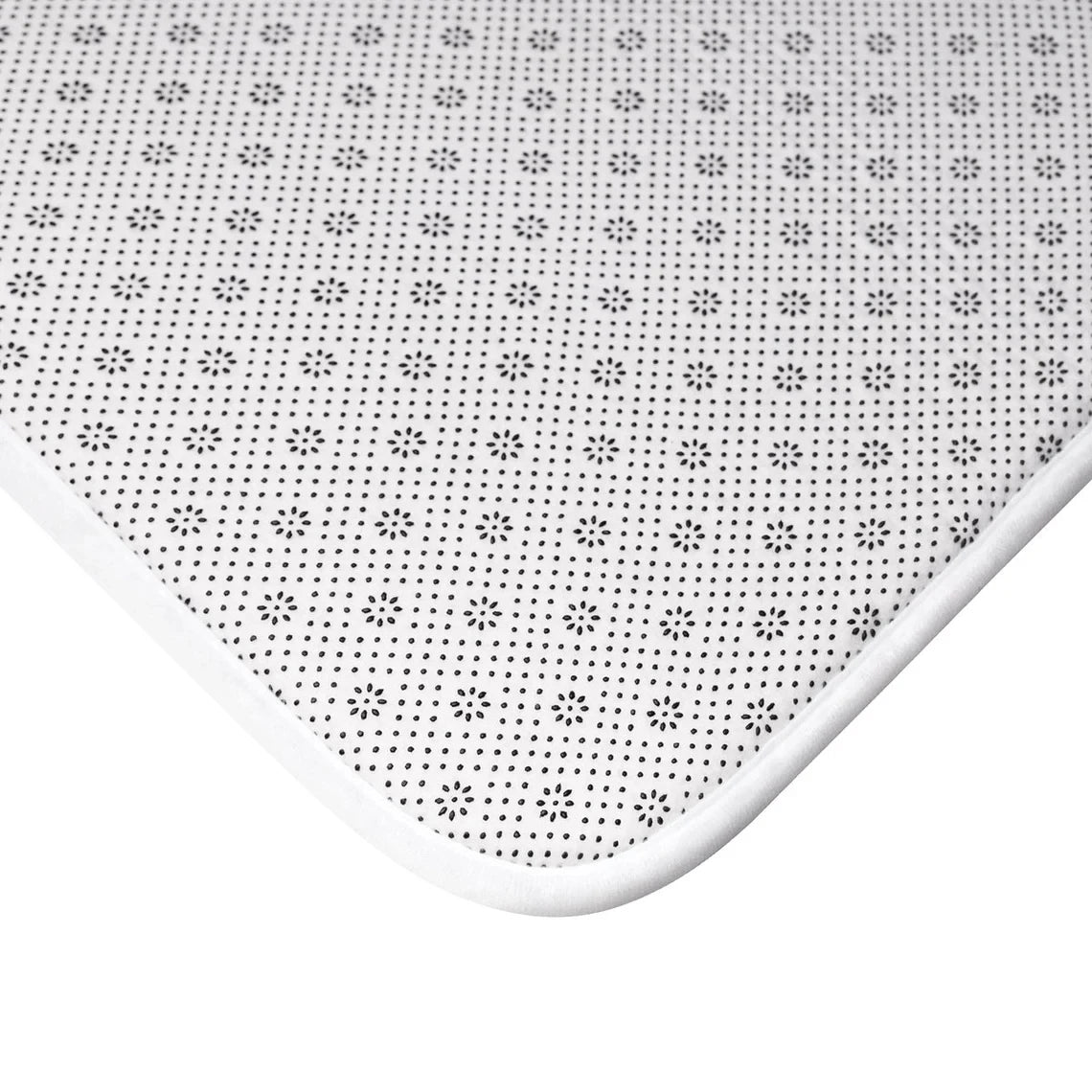 tapis bain personnalisable photo noir blanc motif géométrique moderne adhésif polyester salle bain