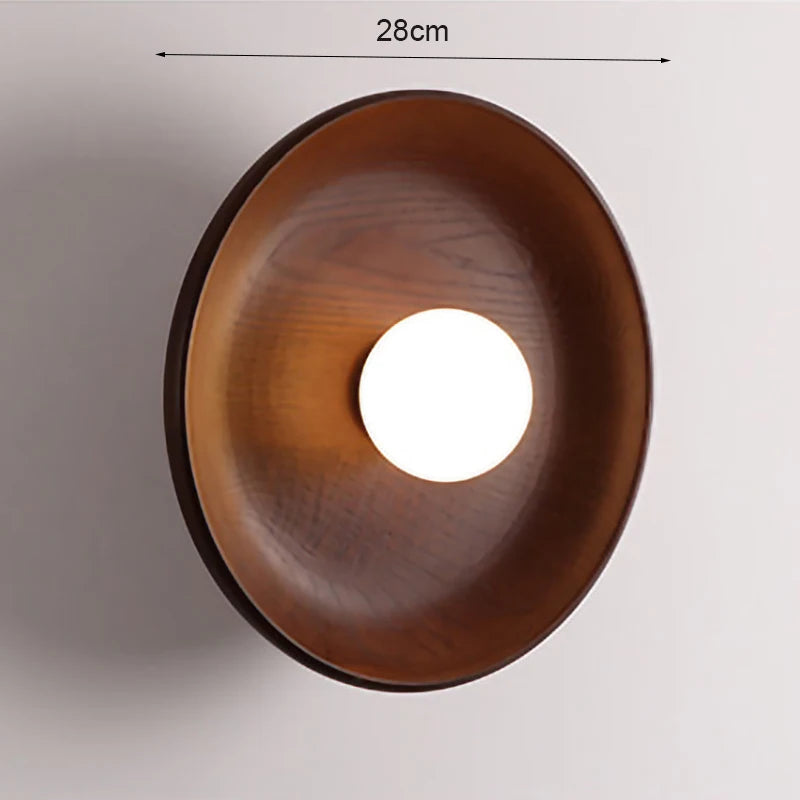 lampe murale bois clair rayures horizontales led moderne 15cm 18cm 28cm 35cm