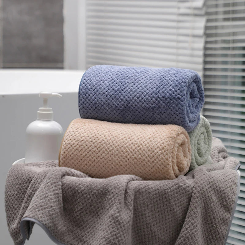 serviettes bain coton microfibre rapide séchage blanc rose gris bleu moderne