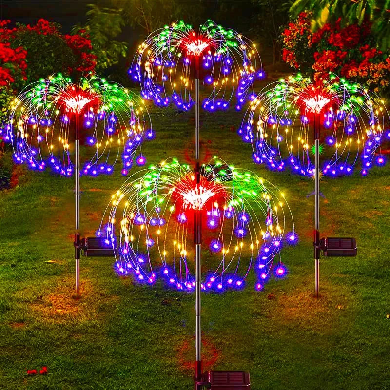 feux d'artifice solaires led lumiere decoration jardin moderne multicoloreextérieur résistant ip68