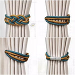 rubans fenêtres modernes aimants bleu doré tissés noeuds