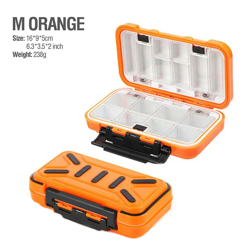 boîte rangement pêche hameçons leurre accessoires carpe pratique orange noir vert