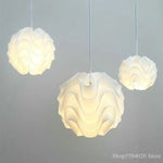 Suspension lumineuse moderne blanche plissée fer opacité câble suspendu led salon