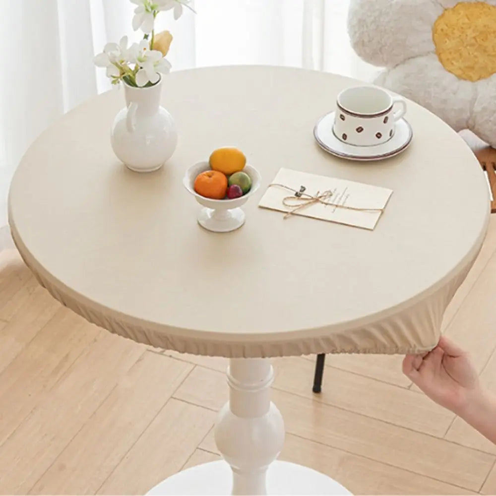 housse table moderne 60cm 80cm vert clair bleu beige élastique polyester resistant