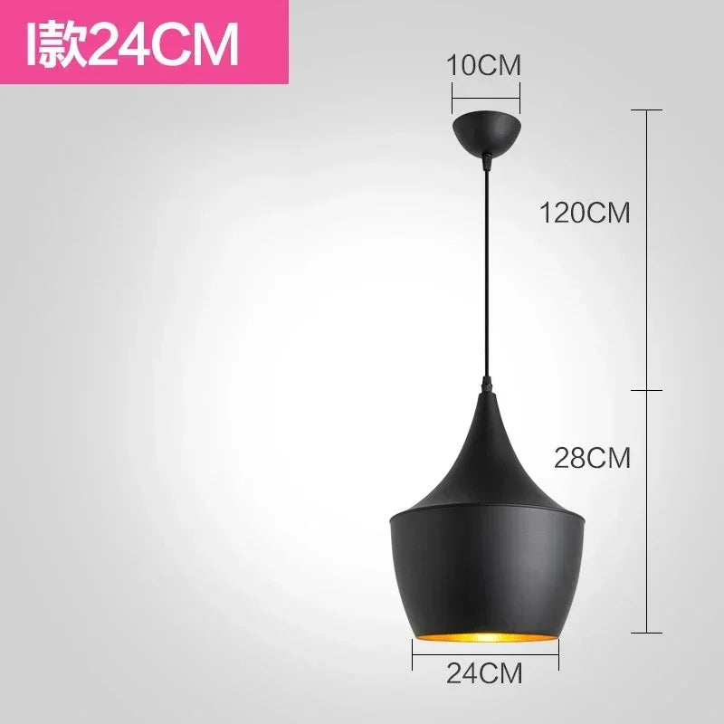 lampe suspension industrielle métal noir doré rétro moderne éclairage intérieur restaurant bar loft