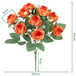 bouquets roses artificielles rouge blanc orange décoration intérieure mariage anniversaire fêtes chambre maison