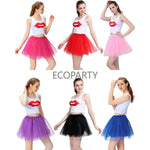 jupes tutu tulle transparent multicolore élastique danse halloween costume accessoire bal mini above knee