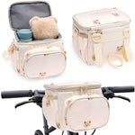 sacoche bébé panier vélo ours motif enfant bandoulière ajustable tissu nylon transparent